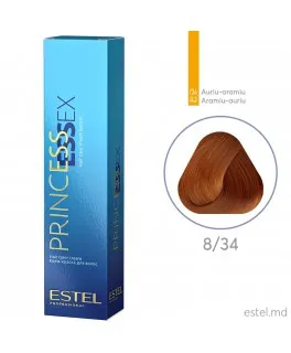 Vopsea cremă permanentă pentru păr PRINCESS ESSEX, 8/34 Castaniu deschis auriu-aramiu, 60 ml