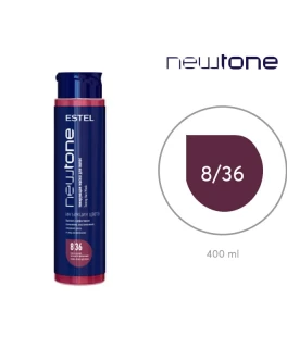 Mască nuanţatoare NewTone, 8/36 Castaniu deschis auriu-violet, 400 ml