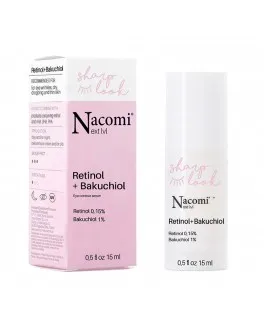 Ser anti-rid cu Retinol/Bakuchiol pentru conturul ochilor Sharp look Nacomi Next Level, 15 ml