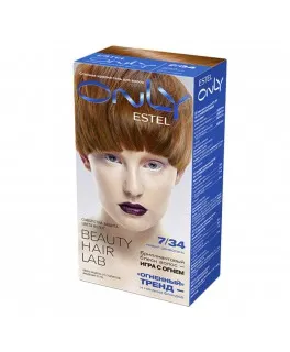 Vopsea-îngrijire pentru păr permanentă Only, 7/34 Blond cupru-auriu, 100 ml