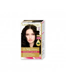 Vopsea permanentă pentru păr Solvex Miss Magic Luxe Colors, 4.0 - Castaniu natural, 108 ml