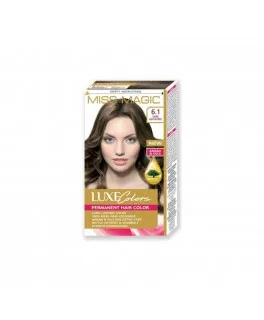Vopsea permanentă pentru păr Solvex Miss Magic Luxe Colors, 6.1 - Blond cenusiu Inchis, 108 ml