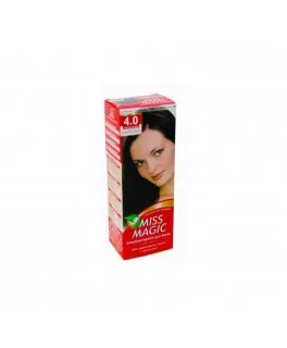 Vopsea permanentă pentru păr Solvex Miss Magic, 4.0 - Castaniu natural, 90 ml