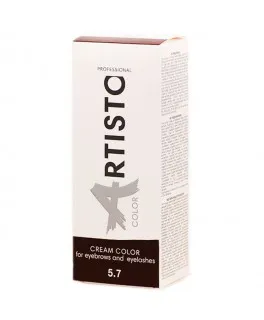 Vopsea-crema pentru sprancene si gene Elea Professional Artisto Color, 5.7 Maro clasic, 65 ml