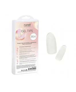 Tipse de gel Runail №7372, 240 buc 'Oval' (naturale)