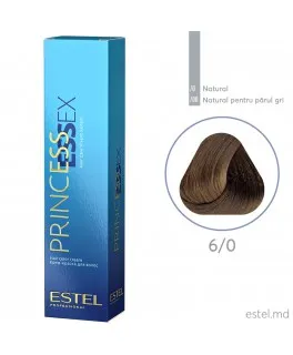 Vopsea cremă permanentă pentru păr PRINCESS ESSEX, 6/0 Castaniu închis, 60 ml