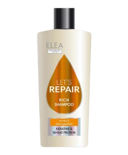 Sampon reparator cu keratina pentru par uscat si deteriorat Let's Repair Elea Professional, 440 ml