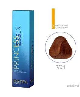 Vopsea cremă permanentă pentru păr PRINCESS ESSEX, 7/34 Castaniu auriu-aramiu, 60 ml