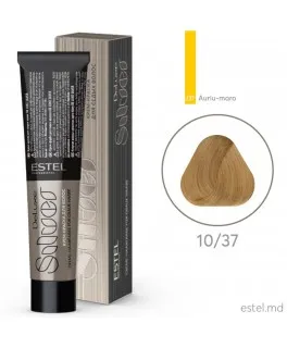 Vopsea-cremă permanentă pentru păr alb DE LUXE SILVER, 10/37 Blond deschis auriu-maroniu, 60 ml