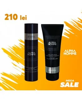 Set 1. Alpha Homme pentru El (Gel de duș cu efect răcoritor ALPHA HOMME 250 ml, Șampon tonifiant cu efect răcoritor ALPHA HOMME 250 ml)