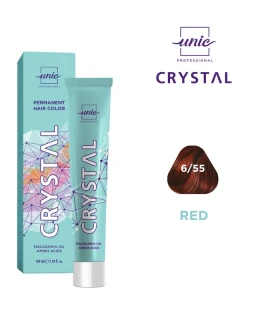 Крем-краска для волос Crystal Unic Professional, Темно Русый Интенсивно-Красный 6/55, 100 мл