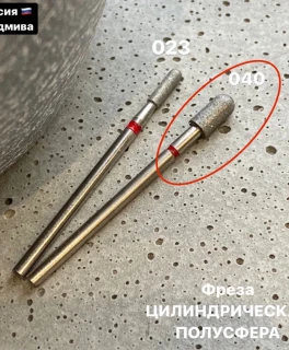 Фреза ВладМива Цилиндр полусфера Насечка красная, Диаметр 040