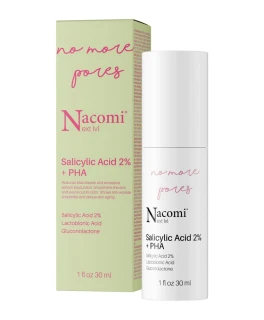 Ser cu acid salicilic 2% + PHA pentru ten gras si problematic No More Pores Nacomi, 30 ml
