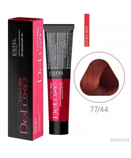 Vopseaua-îngrijire permanentă DE LUXE EXTRA RED, 77/44 Castaniu aramiu intens, 60 ml