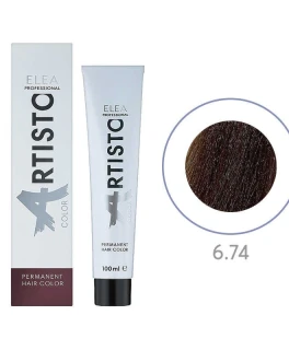 Перманентная краска для волос Elea Professional Artisto Color, 6.74 Темно-русый коричнево-медный, 100 мл