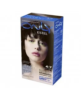 Vopsea-îngrijire pentru păr permanentă Only, 4/7 Șaten maro, 100 ml