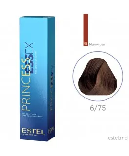 Vopsea cremă permanentă pentru păr PRINCESS ESSEX, 6/75 Castaniu închis maroniu-roşu, 60 ml