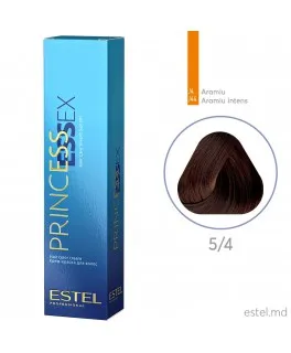 Vopsea cremă permanentă pentru păr PRINCESS ESSEX, 5/4 Şaten deschis aramiu, 60 ml