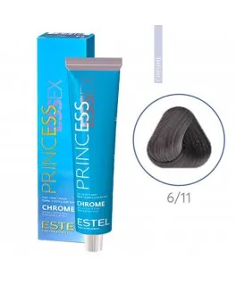 Vopsea-cremă permanentă pentru păr PRINCESS ESSEX CHROME, 6/11 Castaniu închis gri intens, 60 ml