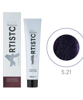 Vopsea permanenta pentru par Elea Professional Artisto Color, 5.21 Şaten deschis violet-gri, 100 ml