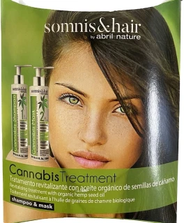Набор мини продуктов с конопляным маслом для сухих и поврежденных Somnis & Hair Cannabis (Шампунь 30мл, Маска 30мл)