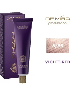 Vopsea pentru par ACME DeMira Kassia,  8/65 - Castaniu deschis violet-rosu, 90 ml