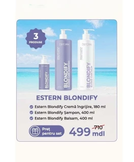 Set Promo pentru păr blond jNOWA Professional ESTERN BLONDIFY (Șampon 400ml, Balsam 400ml, Crema 180ml)