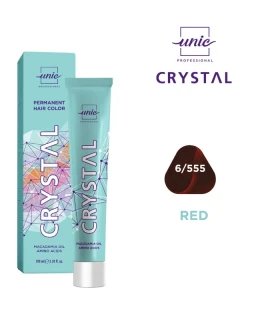 Крем-краска для волос Crystal Unic Professional, Темно Русый Темно-Карминовый 6/555, 100 мл