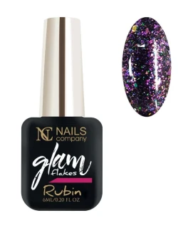 Oja semipermanenta Glam Flakes Nails Company, Rubin, 6 ml