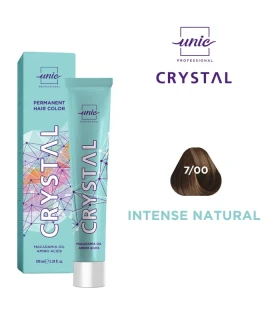 Vopsea crema pentru par Crystal Unic Professional, Castaniu pentru par alb 7/00, 100 ml