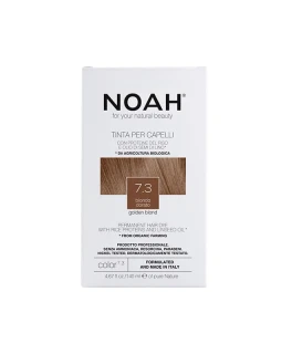 Vopsea naturala fara amoniac pentru par Castaniu Auriu 7.3 Noah, 140 ml