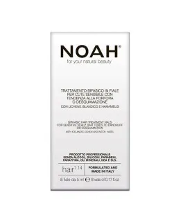 Fiole tratament bifazic pentru par, ser pentru scalp sensibil si matreata 1.14 Noah, 8 fiole x 5 ml