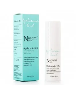 Ser cu acid hialuronic 10% pentru pentru ten uscat Hyaluronic Bomb Nacomi Next Level, 30 ml