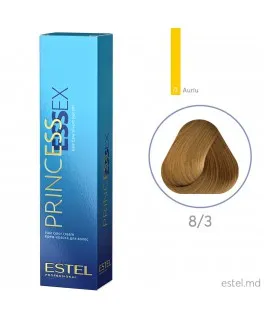 Vopsea cremă permanentă pentru păr PRINCESS ESSEX, 8/3 Castaniu deschis auriu, 60 ml