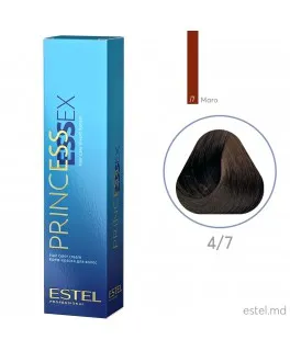 Vopsea cremă permanentă pentru păr PRINCESS ESSEX, 4/7 Şaten maroniu, 60 ml