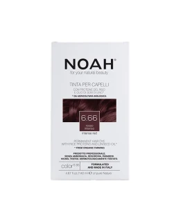 Vopsea naturala fara amoniac pentru par Blond Inchis Rosu 6.66 Noah, 140 ml