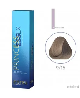 Vopsea cremă permanentă pentru păr PRINCESS ESSEX, 9/16 Blond gri-violet, 60 ml
