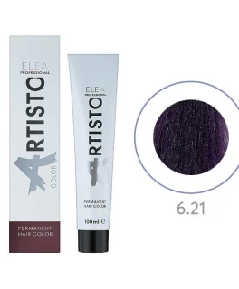 Vopsea permanenta pentru par Elea Professional Artisto Color, 6.21 Castaniu închis violet-gri, 100 ml