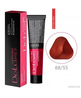 Vopseaua-îngrijire permanentă DE LUXE EXTRA RED, 88/55 Castaniu deschis roșu intens, 60 ml