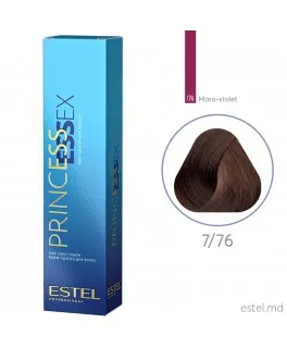 Vopsea cremă permanentă pentru păr PRINCESS ESSEX, 7/76 Castaniu maroniu-violet, 60 ml