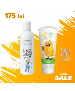 Set 2. Little Me pentru copii (Gel de duș pentru copii LITTLE ME "Banană" 200 ml, Șampon pentru copii "Îngrijire delicată"  LITTLE ME, 200 ml)