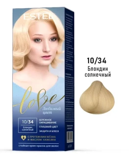 Vopsea-crema permanenta pentru par Estel Love, 10/34 - Blond-soare, 100 ml