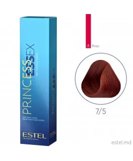 Vopsea cremă permanentă pentru păr PRINCESS ESSEX, 7/5 Castaniu roşu, 60 ml