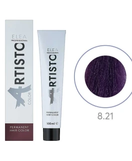 Vopsea permanenta pentru par Elea Professional Artisto Color, 8.21 Castaniu deschis violet-gri, 100 ml