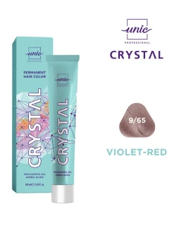Vopsea crema pentru par Crystal Unic Professional, Blond Violet-rosu 9/65, 100 ml