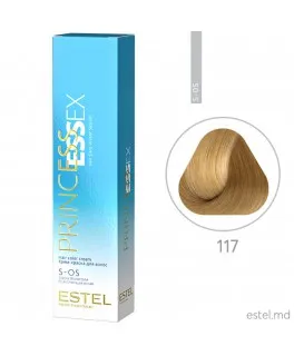 Vopsea cremă permanentă pentru păr PRINCESS ESSEX, S-OS 117 Super-blond gri-maroniu, 60 ml