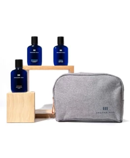 Set de calatorie Graham Hill (Sampon 100ml, Gel pentru dus 100 ml, Balsam pentru fata si barbii 100ml)