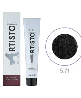 Перманентная краска для волос Elea Professional Artisto Color, 5.71 Светлый шатен коричнево-пепельный, 100 мл