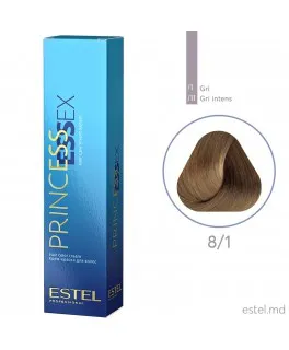 Vopsea cremă permanentă pentru păr PRINCESS ESSEX, 8/1 Castaniu deschis gri, 60 ml