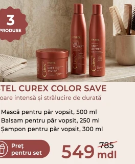 Set Promo pentru par vopsit ESTEL Curex Color Save (Sampon 300 ml, Balsam 250 ml, Masca 500 ml)